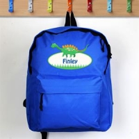 HomeBargains  Personalised Dinosaur Blue Backpack