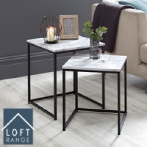 HomeBargains  Loft Range Marble Nest of Tables