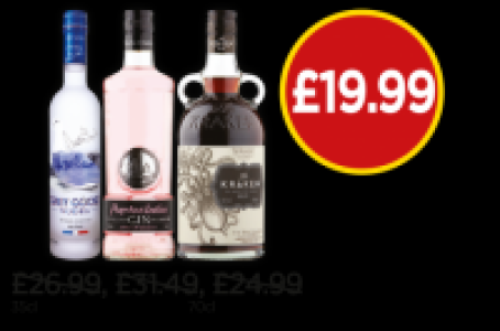 Grey Goose Vodka, Puerto De Indias Strawberry Gin, The Krake