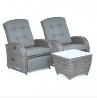 RobertDyas  Bellevue 2-Seater Reclining Chair Rattan Garden Furniture Se