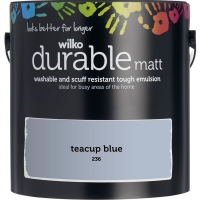 Wilko  Wilko Durable Teacup Blue Matt Emulsion Paint 2.5L