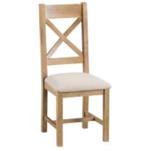 Cotswold Cross Back Dining Chair Oak With Fabric Seat £69.00