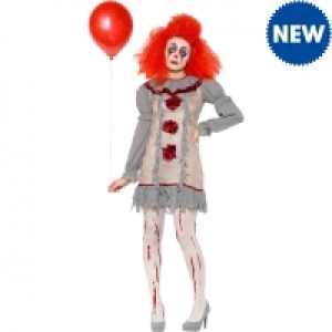 Vintage Clown Dress & Neck Ruffle Ladies L