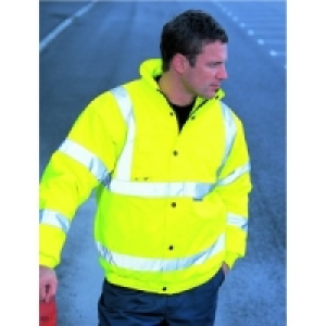 Wickes Class 3 High Visibility Bomber Jacket Yellow Large