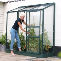 RobertDyas  Vitavia Ida Toughened Glass Greenhouse with FREE Base - Gree