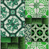 Wilko  Superfresco Easy Wallpaper Portuguese Tile Green