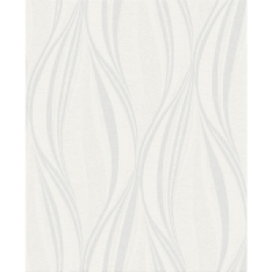 Wilko  Graham & Brown Vinyl Tango White and Silver Wallpa per