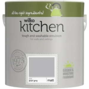 Wilko  Wilko Kitchen Pearl Grey Matt Emulsion Paint 2.5L
