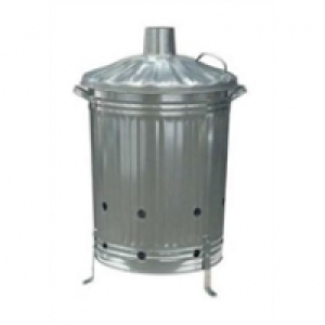 Homebase  Garden Galvanised Steel Incinerator Bin with Lid - 85L