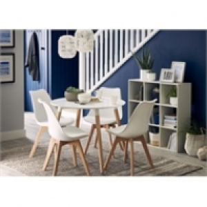 Homebase  Chloe 4 Seater Round Dining Set - White