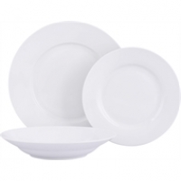 Homebase  Porcelain Dinner Set - White - 12 Pieces
