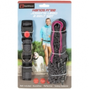 Hands Free Jogging Lead & Belt Set - Pink