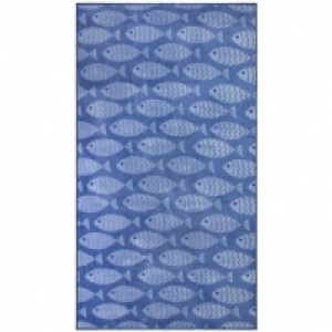 BMStores  Oversized Jacquard Beach Towel 100 x 180cm - Navy Fish