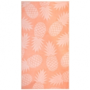 Oversized Jacquard Beach Towel 100 x 180cm - Coral Pineapple