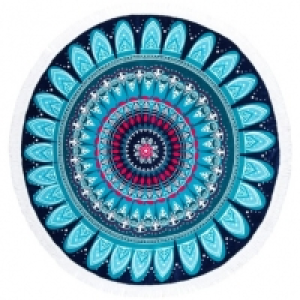 Round Beach Towel with Fringing - Mandala