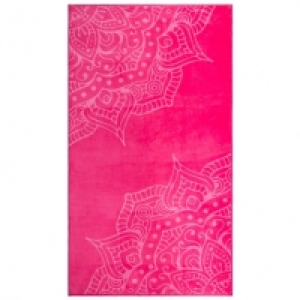 Oversized Jacquard Beach Towel 100 x 180cm - Pink Mandala