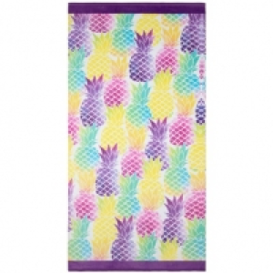 Printed Beach Towel 75 x 150cm - Pineapple