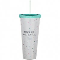 BMStores  Double Walled Glitter Soda Cup - Born to be a Unicorn