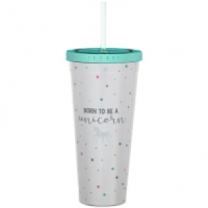 Double Walled Glitter Soda Cup - Born to be a Unicorn