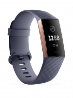 LittleWoods  Fitbit Charge 3 Fitness Tracker - Rose Gold/Blue Grey