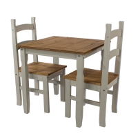RobertDyas  Halea Square Dining Table And 2 Chairs - Grey