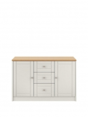 LittleWoods  Alderley Large Ready Assembled Sideboard - Grey/Oak Effect