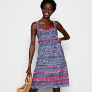 Navy Aztec Print Knee Length Cotton Dress £34.30
