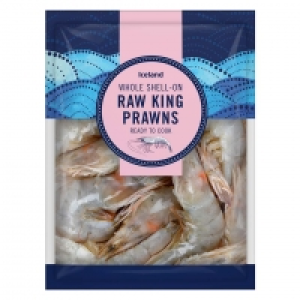 Iceland Whole Shell-On Raw King Prawns 225g £4.50