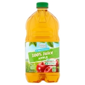 (2 pack) Great Value No Sugar Added 100% Juice, Apple, 64 Fl £4.98
