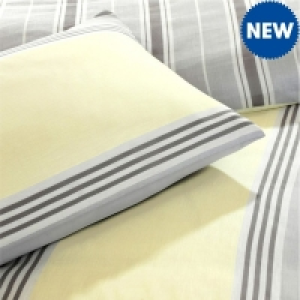 Duvet Set Banded Stripe Grey Yellow King
