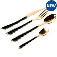JTF  Sabichi Cutlery Roma Black & Gold 24pc