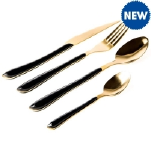 Sabichi Cutlery Roma Black & Gold 24pc