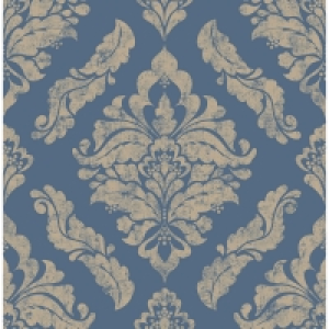 Wilko  Graham & Brown Boutique Wallpaper Damaris Blue and Gold