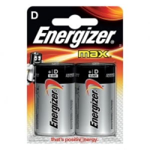 Energizer Max D Batteries - Pack of 2 £3.99