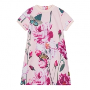 Girls Light Pink Floral Print Scuba Dress £24.50