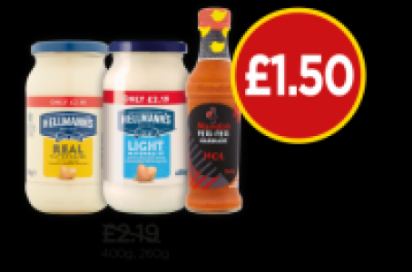 Budgens  Hellmanns Mayonnaise Real, Hellmanns Mayonnaise Light, Nando