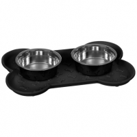 BMStores  Dog Bowl Feeding Set - Black