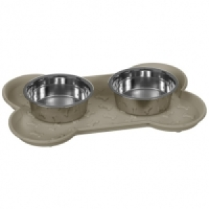 BMStores  Dog Bowl Feeding Set - Brown