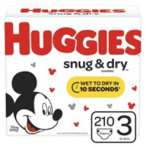 HUGGIES Snug & Dry Diapers, Size 3, 210 Count