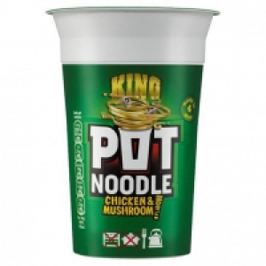 KING POT NOODLE CHICKEN & MUSHROOM 114G £0.89