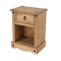 RobertDyas  Halea 1-Drawer Bedside Cabinet - Dark Pine