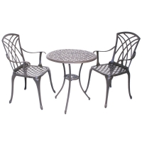 RobertDyas  Charles Bentley Metal 2-Seater Bistro Set with Cushions - Br