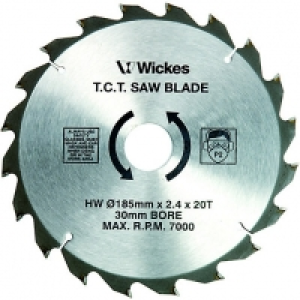 Wickes 20 Teeth Medium Cut Circular Saw Blade - 185 x 30mm &pound;16.00