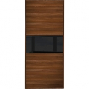 Wickes Sliding Wardrobe Door Fineline Walnut Panel & Black G &pound;127.50