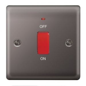 Wickes 45A 1 Gang Cooker Switch Black Nickel Raised Plate £7.50