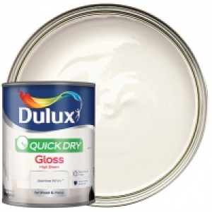 Dulux Quick Dry Gloss Paint - Jasmine White 750ml &pound;20.50