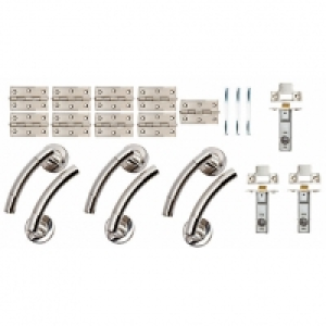 Wickes Sydney Round Rose Latch Door Handle Set - Satin & Pol £37.00