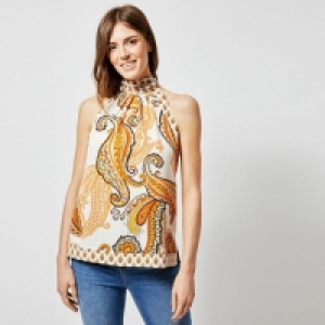 Debenhams  Ivory Paisley Printed Halter Neck Top