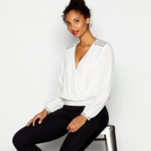 Ivory Stud Detail Bubble Top
