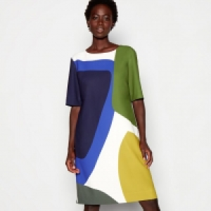 Multicoloured Abstract Print Mini Tunic Dress